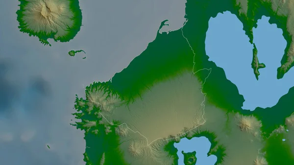 Cavite Provincie Van Filipijnen Gekleurde Schaduwgegevens Met Meren Rivieren Vorm — Stockfoto