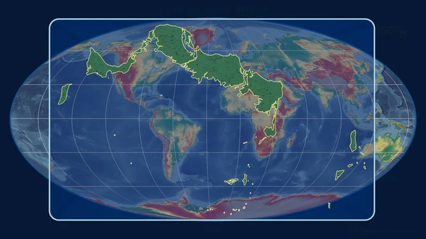 Вид Островов Теркс Кайкос Перспективными Линиями Против Глобальной Карты Проекции — стоковое фото