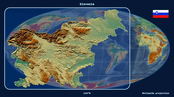 Vista Ampliada Esboço Eslovénia Com Linhas Perspectiva Contra Mapa Global — Fotografia de Stock