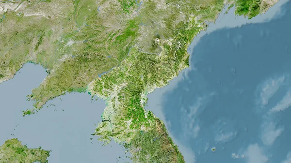 Área Coreia Norte Satélite Mapa Projeção Estereográfica Composição Bruta Camadas — Fotografia de Stock