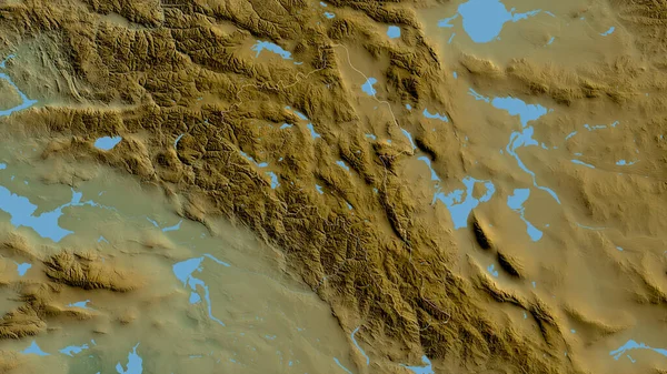 モンゴル国のバヤン オルギー県 湖や川と色シェーダーデータ 形状は その国の領域に対して概説 3Dレンダリング — ストック写真