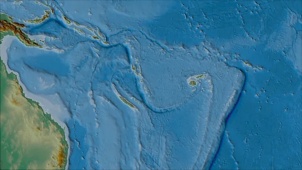 Bairros Placa Tectônica New Hebrides Mapa Relevo Projeção Van Der — Fotografia de Stock