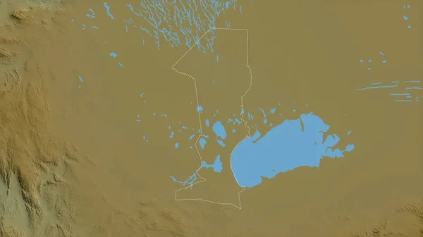 Oshana Região Namíbia Dados Sombreamento Coloridos Com Lagos Rios Forma — Fotografia de Stock