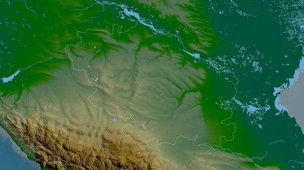 Stavropol Grondgebied Van Rusland Gekleurde Schaduwgegevens Met Meren Rivieren Vorm — Stockfoto