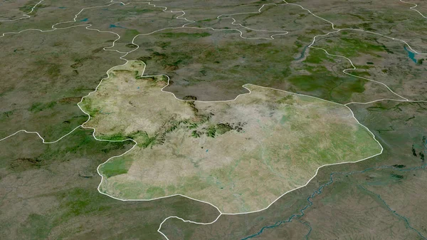 Plateau Delstaten Nigeria Zoomas Och Markeras Satellitbilder Rendering — Stockfoto