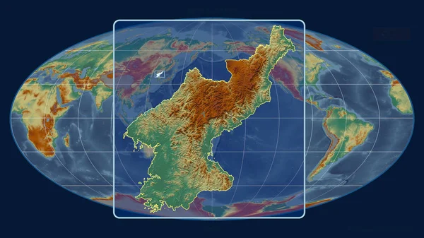 Vista Ampliada Del Esquema Corea Del Norte Con Líneas Perspectiva —  Fotos de Stock