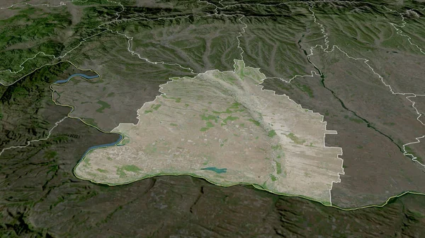 Dolj Κομητεία Της Ρουμανίας Μεγεθύνεται Και Τονίζεται Δορυφορικές Εικόνες Απόδοση — Φωτογραφία Αρχείου