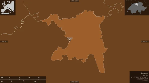 Ааргау Кантон Швейцарії Прилаштовані Водойми Озерами Річками Форма Представлена Проти — стокове фото