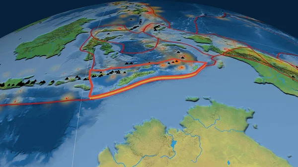 Timor Tektonische Platte Die Auf Dem Globus Extrudiert Wurde Topographische — Stockfoto