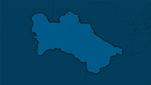 Obszar Turkmenistanu Solidnej Mapie Projekcji Stereograficznej Surowa Kompozycja Warstw Rastrowych — Zdjęcie stockowe