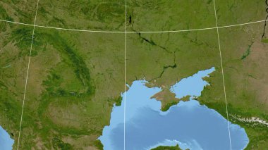 Moldova 'da. Mahalle - dış hatları olmayan uzak perspektif. uydu resimleri