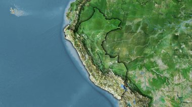 Stereografik projeksiyondaki D uydusundaki Peru bölgesi - koyu parlak çizgili raster tabakalarının ham bileşimi
