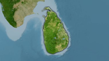 Stereografik projeksiyondaki B uydusunun Sri Lanka alanı - koyu parlak dış hatlı raster tabakalarının ham bileşimi