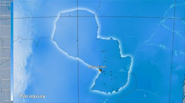 Efsanevi stereografik projeksiyonda Paraguay bölgesinde yıllık yağış - ana kompozisyon