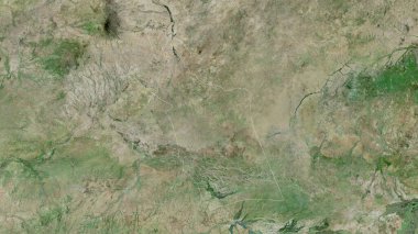 Doğu Darfur, Sudan eyaleti. Uydu görüntüleri. Ülke alanına göre şekillendirilmiş. 3B görüntüleme