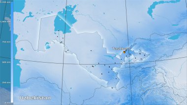 Özbekistan bölgesinde efsanevi stereografik projeksiyonda yıllık yağış - ana bileşim