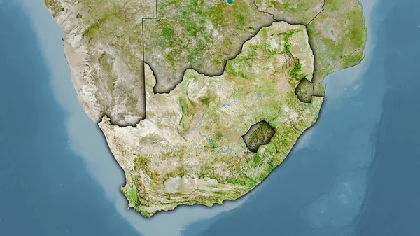 Uydu üzerinde Güney Afrika bölgesi stereografik projeksiyondaki bir harita - koyu parlak çizgili raster tabakalarının ham bileşimi