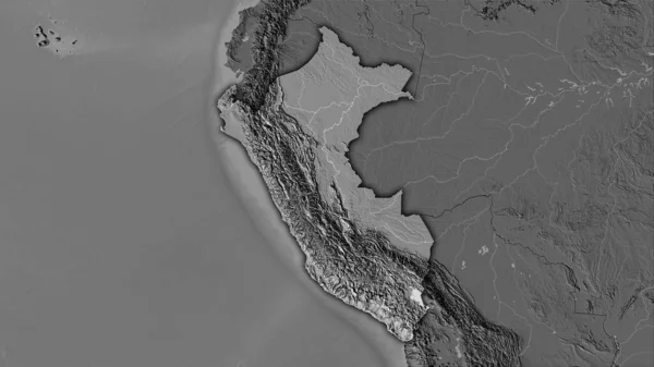 Peru Område Galla Höjd Karta Stereografisk Projektion Sammansättning Raster Lager — Stockfoto