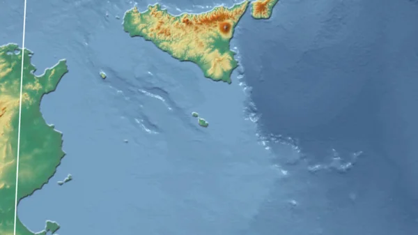 Malta Barrio Perspectiva Distante Con Contorno Del País Mapa Topográfico — Foto de Stock