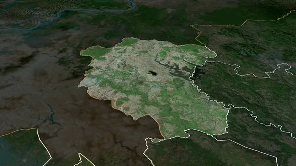 Tay Ninh Province Vietnam Zoomé Mis Évidence Imagerie Satellite Rendu — Photo