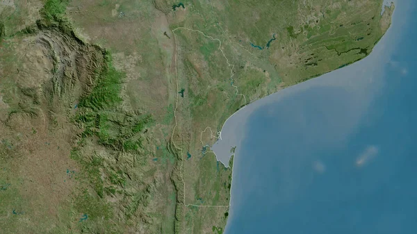Maputo Província Moçambique Imagens Satélite Forma Delineada Contra Sua Área — Fotografia de Stock