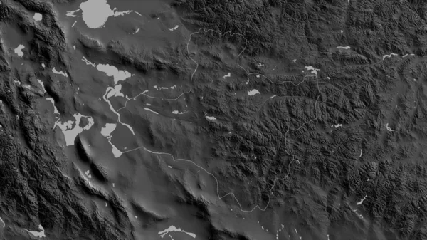 モンゴルの州Dzavhan 湖や川とグレースケールの地図 形状は その国の領域に対して概説 3Dレンダリング — ストック写真