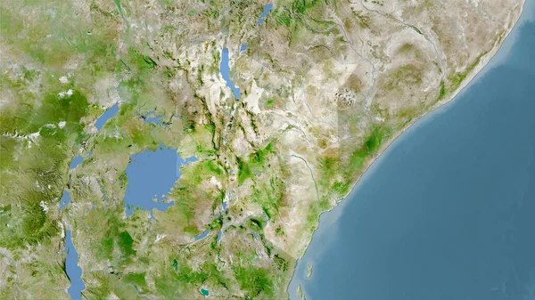 Área Kenia Satélite Mapa Proyección Estereográfica Composición Cruda Capas Trama — Foto de Stock