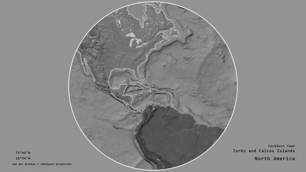 Région Des Îles Turques Caïques Est Centrée Dans Cercle Entourant — Photo