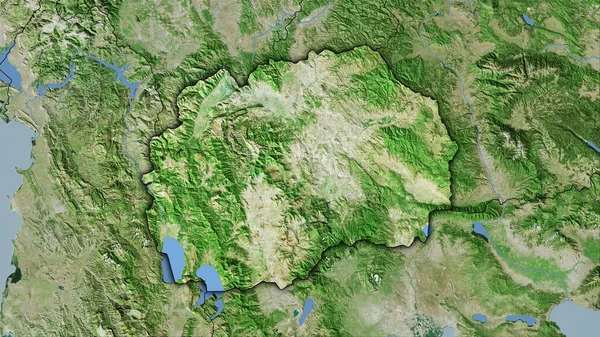 Macedonia Área Satélite Mapa Proyección Estereográfica Composición Cruda Capas Trama — Foto de Stock