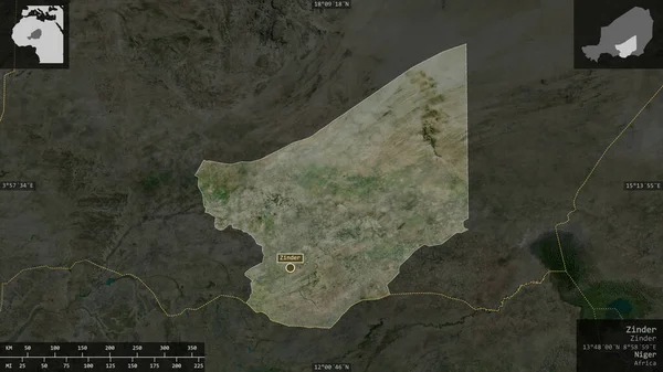 Zinder Τμήμα Νίγηρα Δορυφορικές Εικόνες Σχήμα Που Παρουσιάζεται Ενάντια Στην — Φωτογραφία Αρχείου