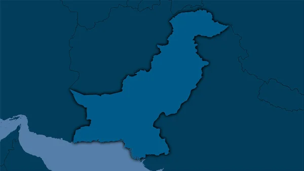 Територія Пакистану Твердій Карті Стереографічній Проекції Сира Композиція Растрових Шарів — стокове фото