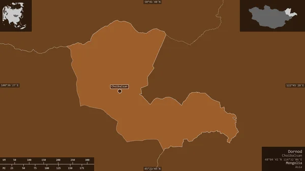 Dornod Provincia Mongolia Sólidos Modelados Con Lagos Ríos Forma Presentada —  Fotos de Stock