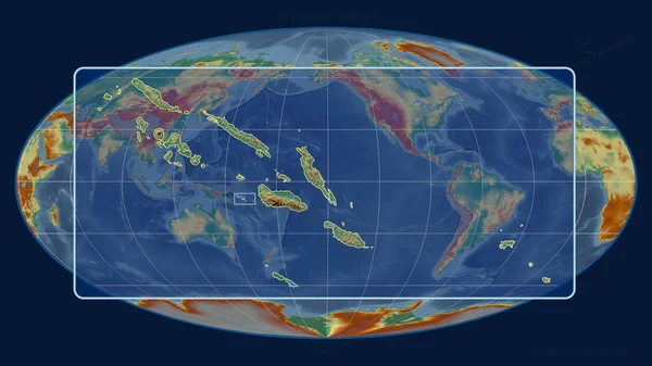 Приголомшений Погляду Соломонових Островів Він Окреслює Перспективні Лінії Глобальну Мапу — стокове фото