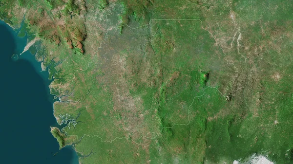 Norte Provincia Sierra Leona Imágenes Satélite Forma Delineada Contra Área — Foto de Stock