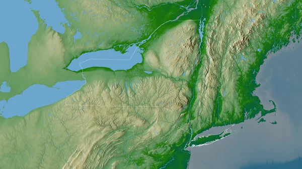 New York Staat Van Verenigde Staten Gekleurde Schaduwgegevens Met Meren — Stockfoto