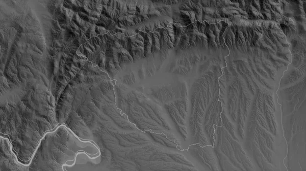 Гордж Графство Румыния Карта Масштабе Grayscaled Лаками Риверами Форма Очерченная — стоковое фото