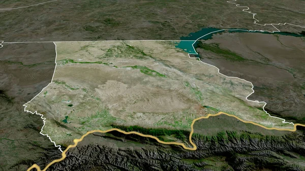Zhambyl Região Cazaquistão Ampliou Destacou Imagens Satélite Renderização — Fotografia de Stock