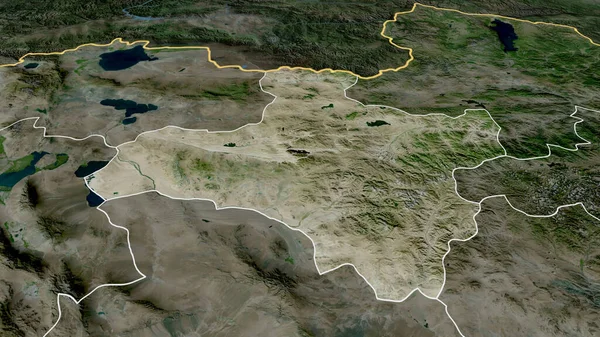 Dzavhan Province Mongolie Zoomé Mis Évidence Imagerie Satellite Rendu — Photo