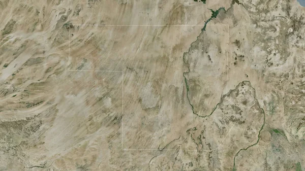 Северный Штат Судан Спутниковые Снимки Форма Очерченная Против Территории Рендеринг — стоковое фото