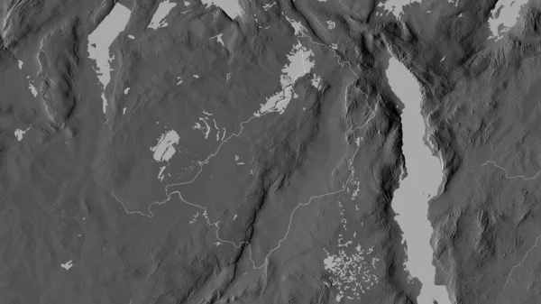 ザンビアのムチンガ県 湖や川とグレースケールの地図 形状は その国の領域に対して概説 3Dレンダリング — ストック写真