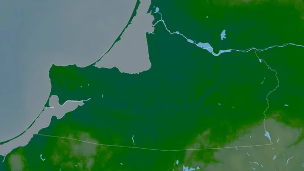 Kaliningrad Regio Van Rusland Gekleurde Schaduwgegevens Met Meren Rivieren Vorm — Stockfoto