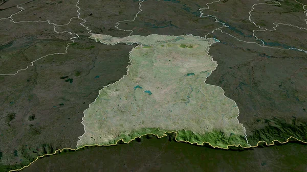 Surin Provinsen Thailand Zoomas Och Markeras Satellitbilder Rendering — Stockfoto