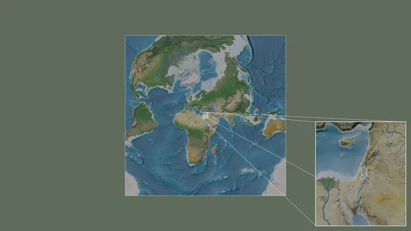 Área Ampliada Ampliada Palestina Extraída Del Mapa Gran Escala Del — Foto de Stock