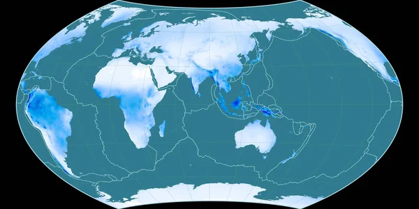 Weltkarte Der Wagner Viii Projektion Mit Östlicher Länge Mittlere Jährliche — Stockfoto