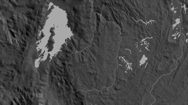 Amajyepfo Provincia Ruanda Mapa Escala Grises Con Lagos Ríos Forma —  Fotos de Stock