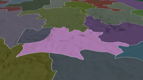 Nassarawa - state of Nigeria zoomed and highlighted. Colored and bumped map of the administrative division. 3D rendering