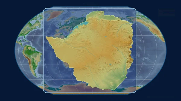 Inzoomd Met Het Oog Zimbabwe Schets Met Perspectief Lijnen Tegen — Stockfoto