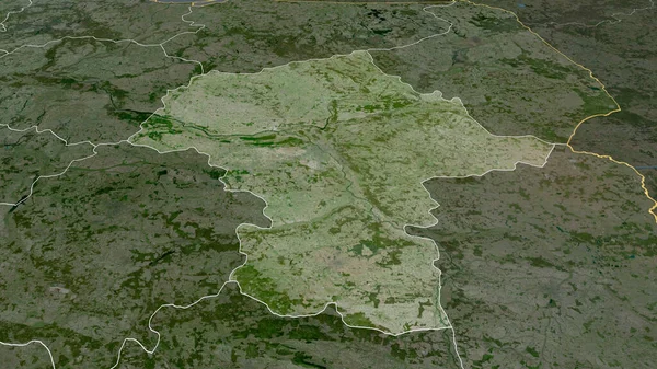 Masovian Vojvodskap Polen Zoomade Och Markerade Satellitbilder Rendering — Stockfoto