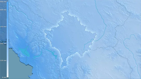 Precipitação Quarto Mais Frio Dentro Área Kosovo Projeção Estereográfica Com — Fotografia de Stock
