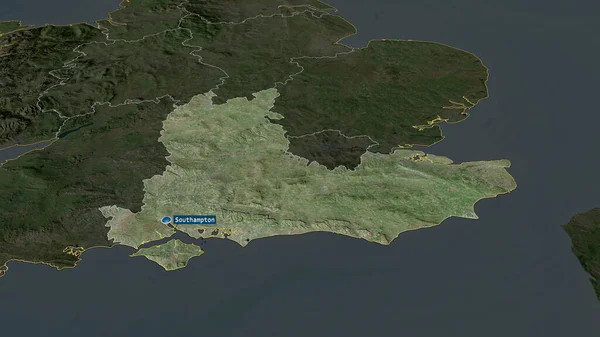 イギリスの領域が拡大し 首都で強調表示されました 衛星画像 3Dレンダリング — ストック写真